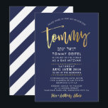 CUSTOM Bar Mitzvah Einladung für Tommy Marine   Go<br><div class="desc">*** HINWEIS - DER GOLDFOLIENeffekt IST EIN DRUCKBILD *** - - - - - - - - - - - - - - - - - - - - - - - - - - - - - - - - - - - - - - - - - -...</div>
