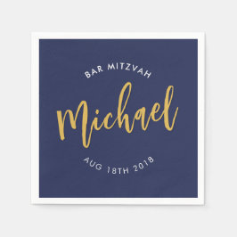 CUSTOM Bar Mitzvah Lunch Marine Goldkalligraphie Serviette