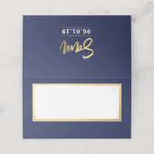 CUSTOM Bar Mitzvah moderne Marine + Goldname SAM Platzkarte (Außenseite Aufgefaltet)