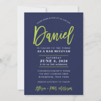CUSTOM Bar Mitzvah Moderne Marine + Limon DANIEL