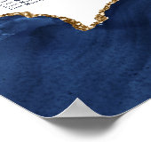 Custom Bar Mitzvah Navy Blue Gold Seekarte Poster (Ecke)