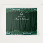 Custom Bar Mitzvah Party Green Gold Foto Stand Wandteppich (Vorderseite (Horizontal))