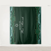 Custom Bar Mitzvah Party Green Gold Foto Stand Wandteppich (Vorderseite)