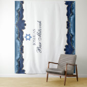 Custom Bar Mitzvah Party Navy Blue Foto Booth Wandteppich (Beispiel)