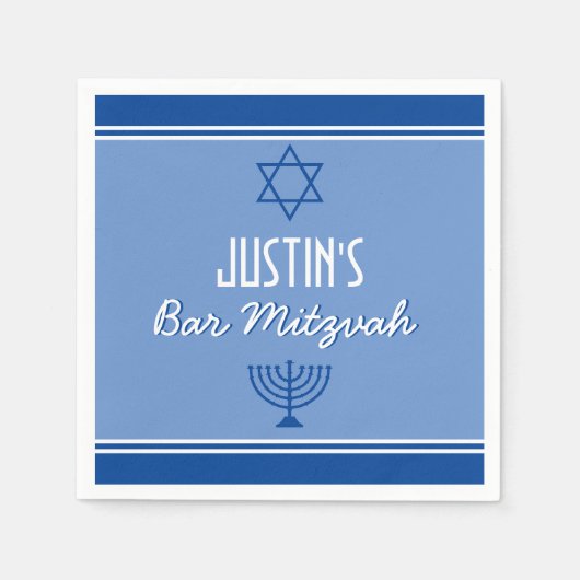 Custom Bar Mitzvah Party Servietten (Vorderseite)