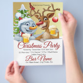 Custom Bar Party Santa und Reindeer Flyer (Hand)