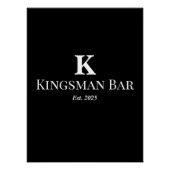 Custom Bar Wall Art with Name & Monogram – Elegant Poster (Vorderseite)