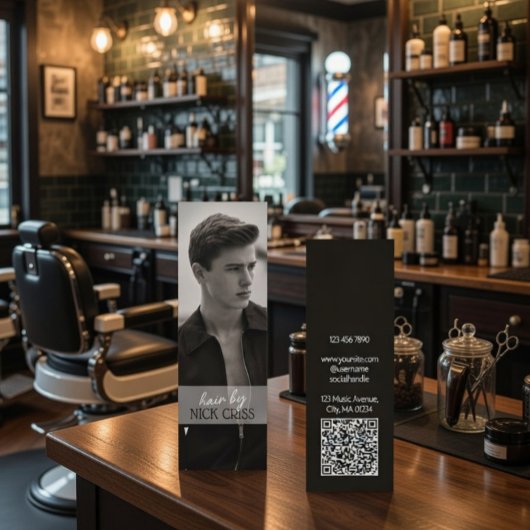 Custom Barber Contact Card with QR Code Mini Visitenkarte