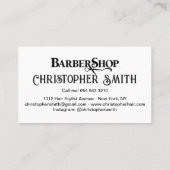 Custom Barber Shop in Schwarzweiß Visitenkarte (Rückseite)