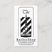 Custom Barber Shop in Schwarzweiß Visitenkarte (Vorderseite)