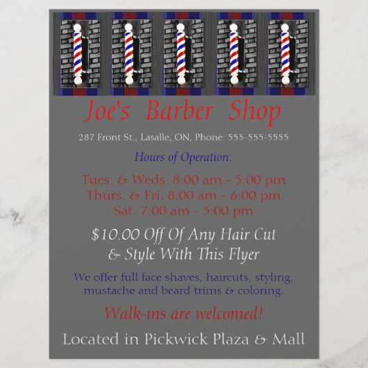 Custom Barber Shop / Werbung / Flyer (Vorne)