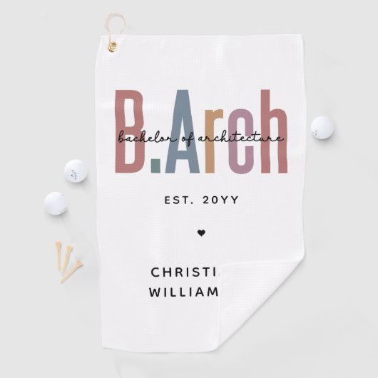 Custom BArch Bachelor of Architecture Abschluss Golfhandtuch (Insitu)