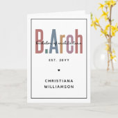 Custom BArch Bachelor of Architecture Abschluss Karte (Gelbe Blume)