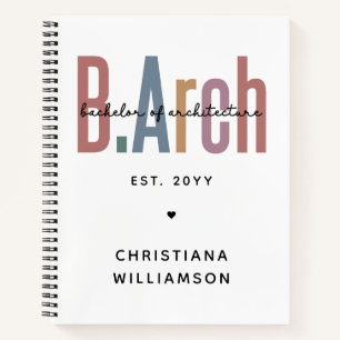 Custom BArch Bachelor of Architecture Abschluss Notizblock