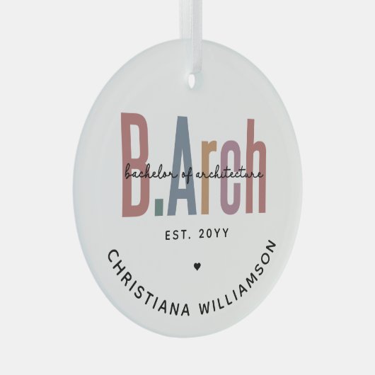 Custom BArch Bachelor of Architecture Abschluss Ornament Aus Glas (Vorderseite Rechts)