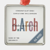 Custom BArch Bachelor of Architecture Abschluss Ornament Aus Metall (Vorne)