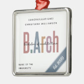 Custom BArch Bachelor of Architecture Abschluss Ornament Aus Metall (Links)