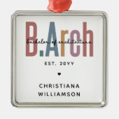 Custom BArch Bachelor of Architecture Abschluss Ornament Aus Metall (Vorne)