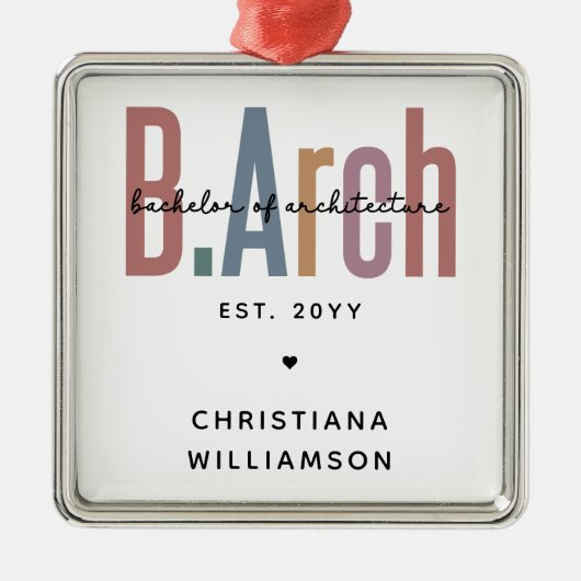 Custom BArch Bachelor of Architecture Abschluss Ornament Aus Metall (Vorne)