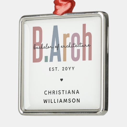 Custom BArch Bachelor of Architecture Abschluss Ornament Aus Metall (Links)