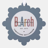 Custom BArch Bachelor of Architecture Abschluss Ornament Karte (Rückseite)