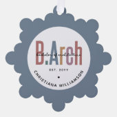 Custom BArch Bachelor of Architecture Abschluss Ornament Karte (Vorderseite)