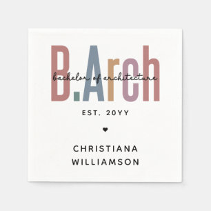 Custom BArch Bachelor of Architecture Abschluss Serviette