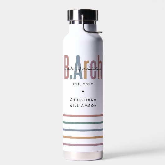 Custom BArch Bachelor of Architecture Abschluss Trinkflasche (Links)