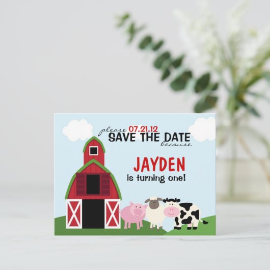 Custom Barnyard Save the Date oder Einladungen (Stehend Vorderseite)