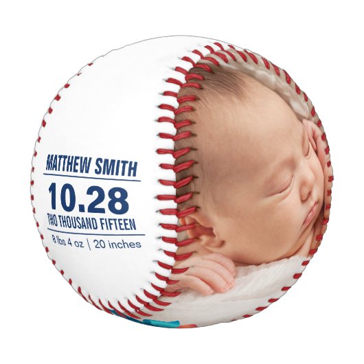Custom Baseball Baby Birth Announctions-Fotos (Schrägansicht)