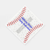 Custom Baseball Baby Dedication Napkins w/ Cross Serviette (Ecke)