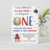 Custom Baseball Birthday Party Invitation Einladung (Stehend Vorderseite)