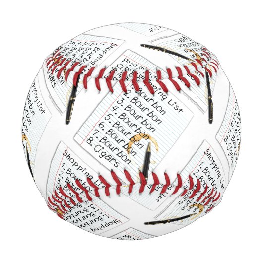 CUSTOM BASEBALL - BOURBON LOVERS SHOPPPING LISTE (Rückseite)