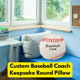 Custom Baseball Coach Keepake Rundes Kissen