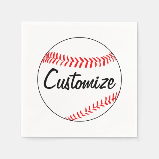 Custom Baseball Cocktail Napkins Serviette (Vorderseite)