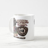 Custom Baseball Dad Photo Name Kaffeetasse (Vorderseite Links)
