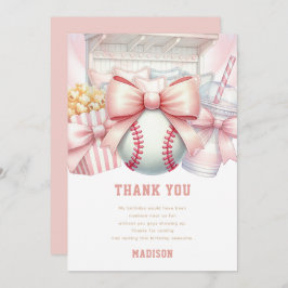 Custom Baseball Girl Birthday Dankeskarte