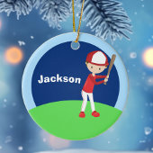 Custom Baseball Kid Keramikornament