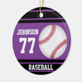 Custom ⚾ Baseball | Lila und schwarz Keramikornament (Links)
