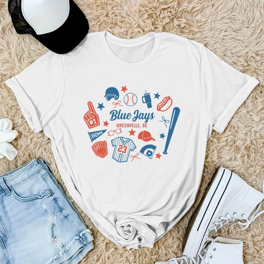 Custom Baseball Mama Proud Softball Mama Game Day T-Shirt