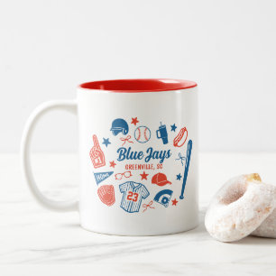 Custom Baseball Mama Proud Softball Mama Game Day Zweifarbige Tasse