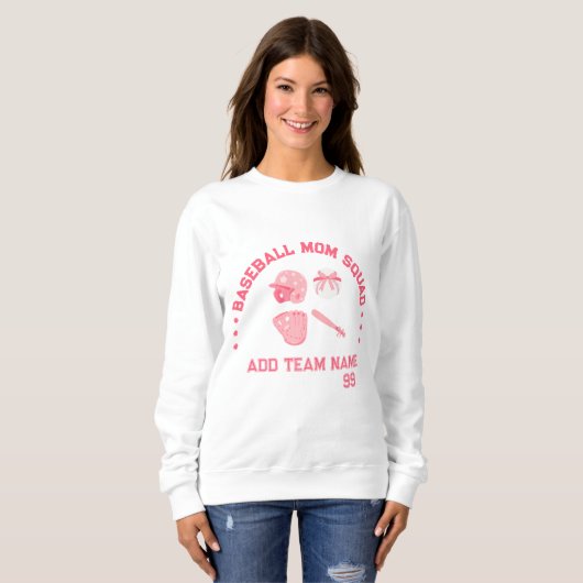 Custom Baseball Mama Squad Sweatshirt| Perfektes G Sweatshirt (Vorne ganz)