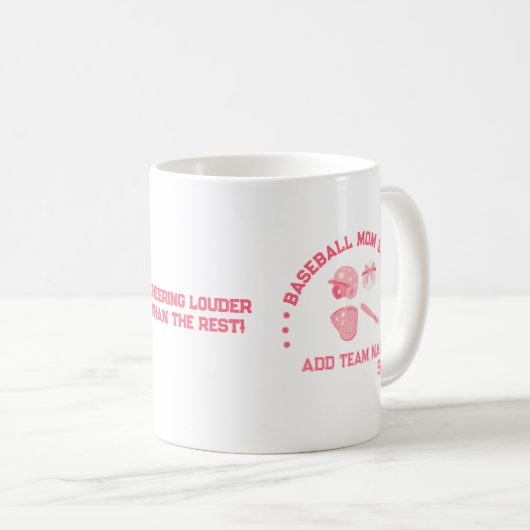 Custom Baseball Mama Squad Tasse | Perfektes Gesch (VorderseiteRechts)