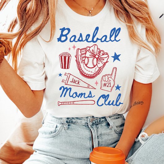 Custom Baseball Moms Club T-Shirt