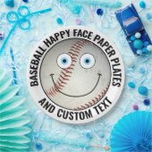 Custom Baseball Party BLUE EYES Happy Face Pappteller (Party)