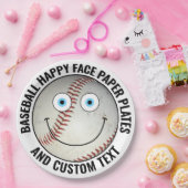 Custom Baseball Party BLUE EYES Happy Face Pappteller (Party)