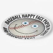 Custom Baseball Party BLUE EYES Happy Face Pappteller (Schrägansicht)