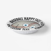 Custom Baseball Party BLUE EYES Happy Face Pappteller (Gewinkelt)