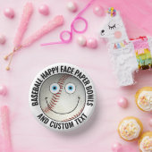 Custom Baseball Party BLUE EYES Happy Face Pappteller (Party)