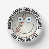 Custom Baseball Party BLUE EYES Happy Face Pappteller (Vorderseite)